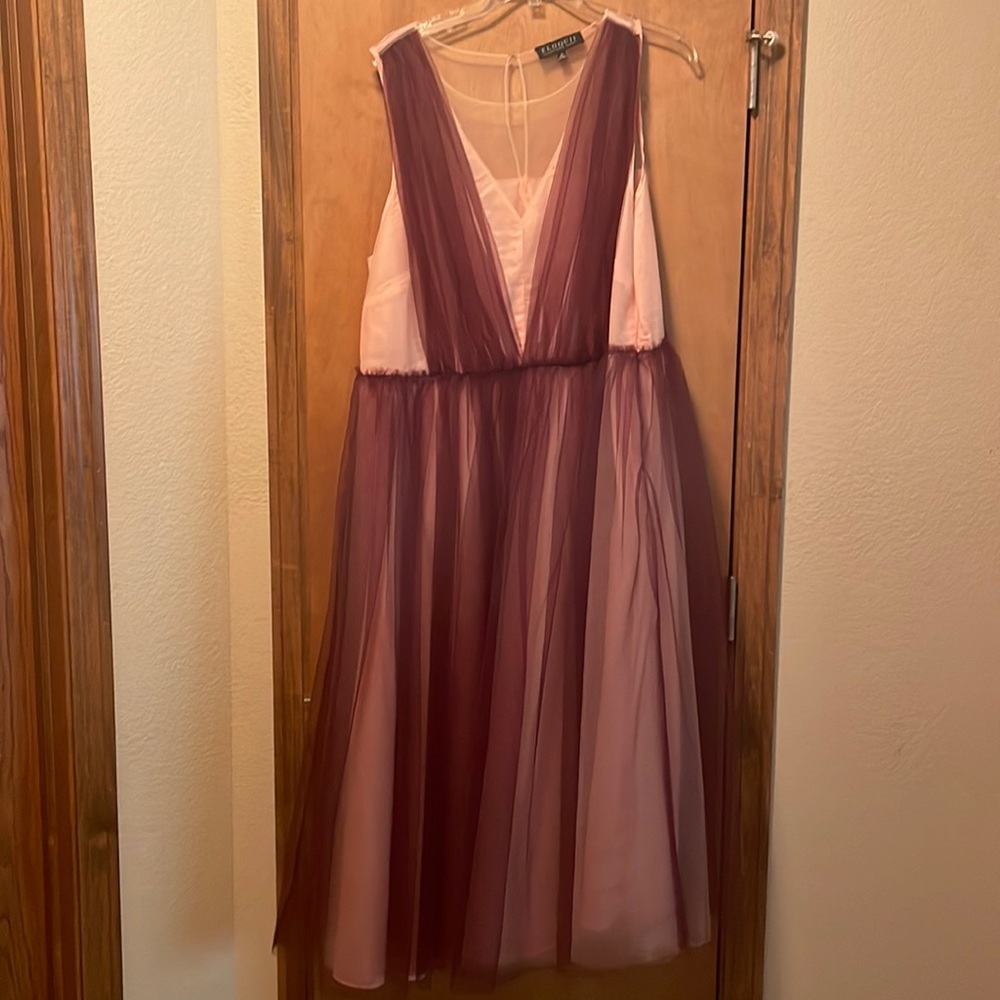 Eloquii Wine/Blush Tulle dress